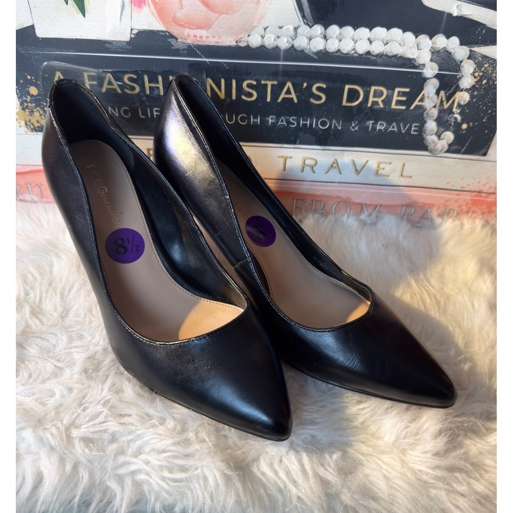 BCBGeneration Black Pointed Toe Pumps Stiletto Heel Dress Shoes Womens 8.5 B